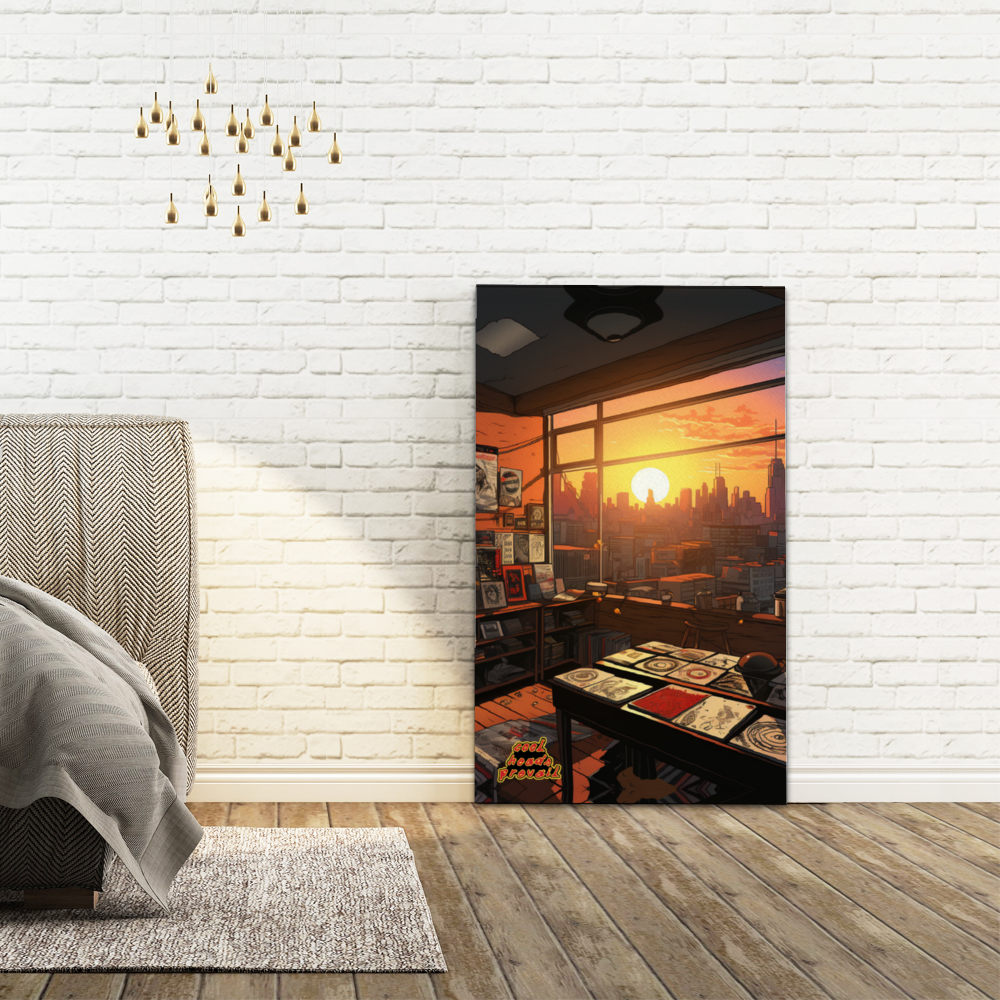 Cool Heads Prevail Houston Skyline Wooden Inner Framed Canvas Paintings 14" x 24"