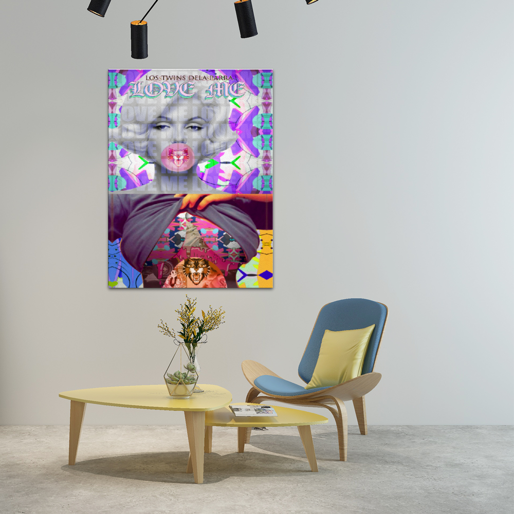 DeLa Parra Monroe Print on Wooden Inner Framed Canvas Painting 24" x 31"