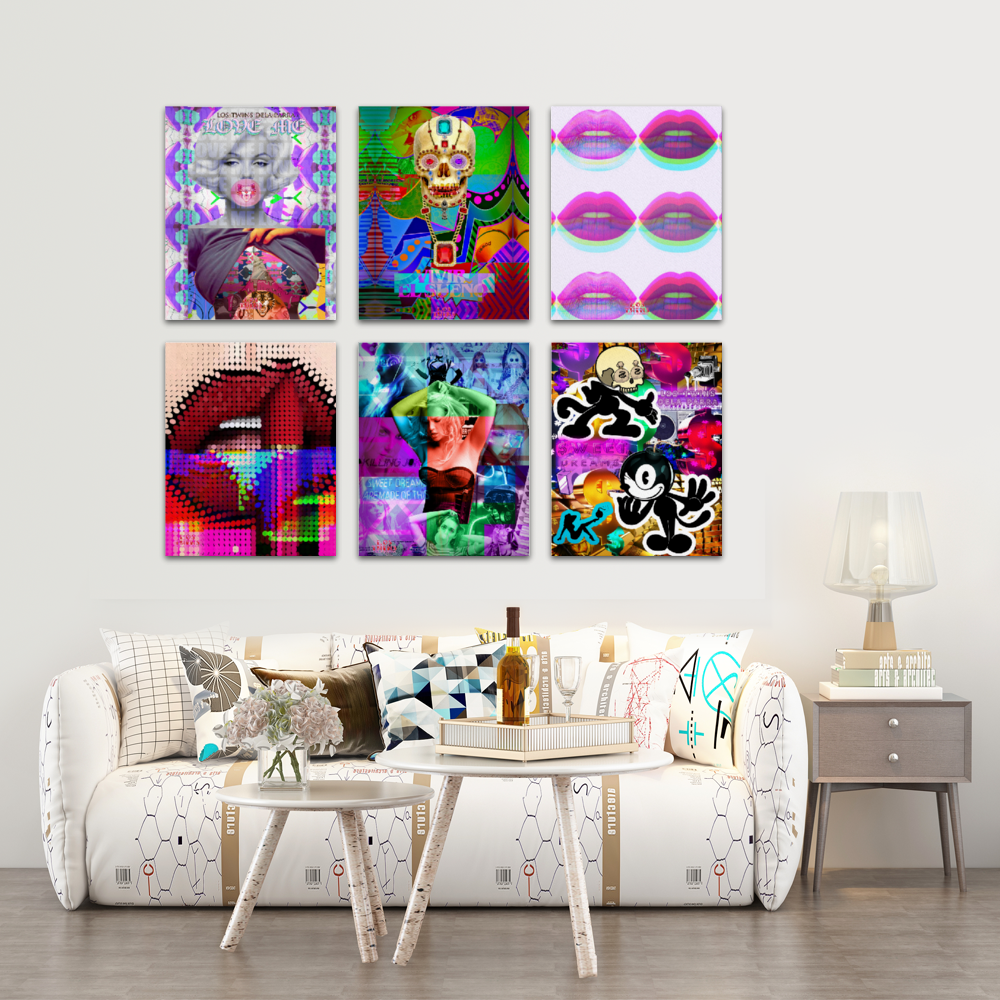 DeLa Parra 6 Piece Assembled Inner Framed Canvas Painting Set 8" x 10"