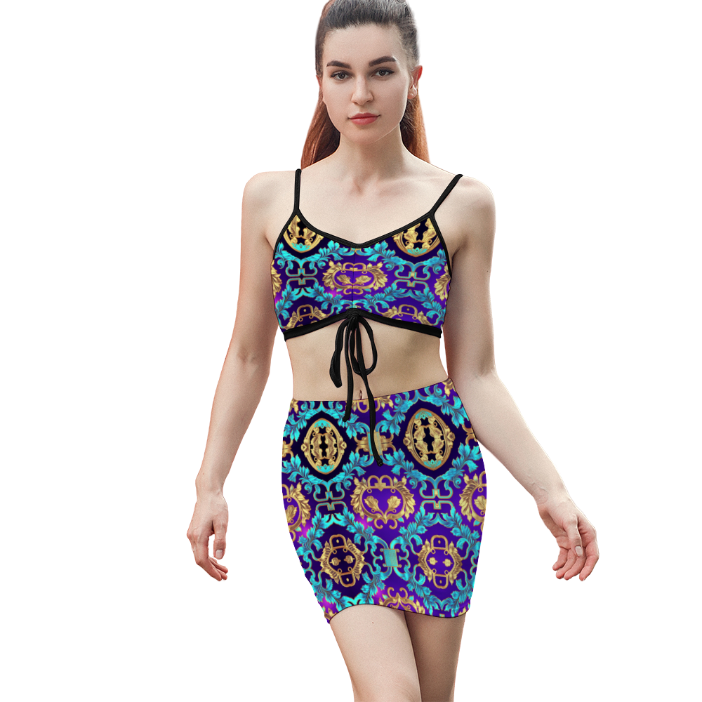 DeLa Parra Roman Women's Two Piece Camisole & Short Skirt Set