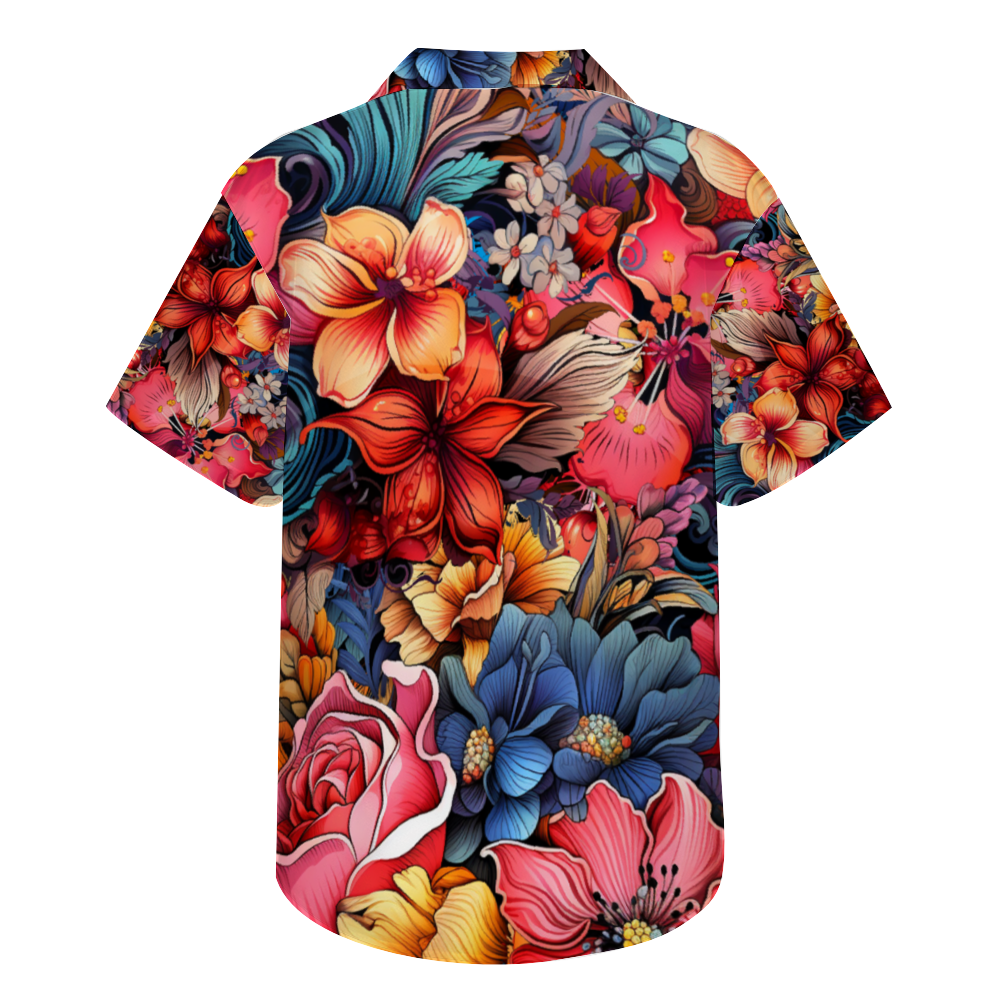 Dream in Flowers Short Sleeve Shirt Button Down