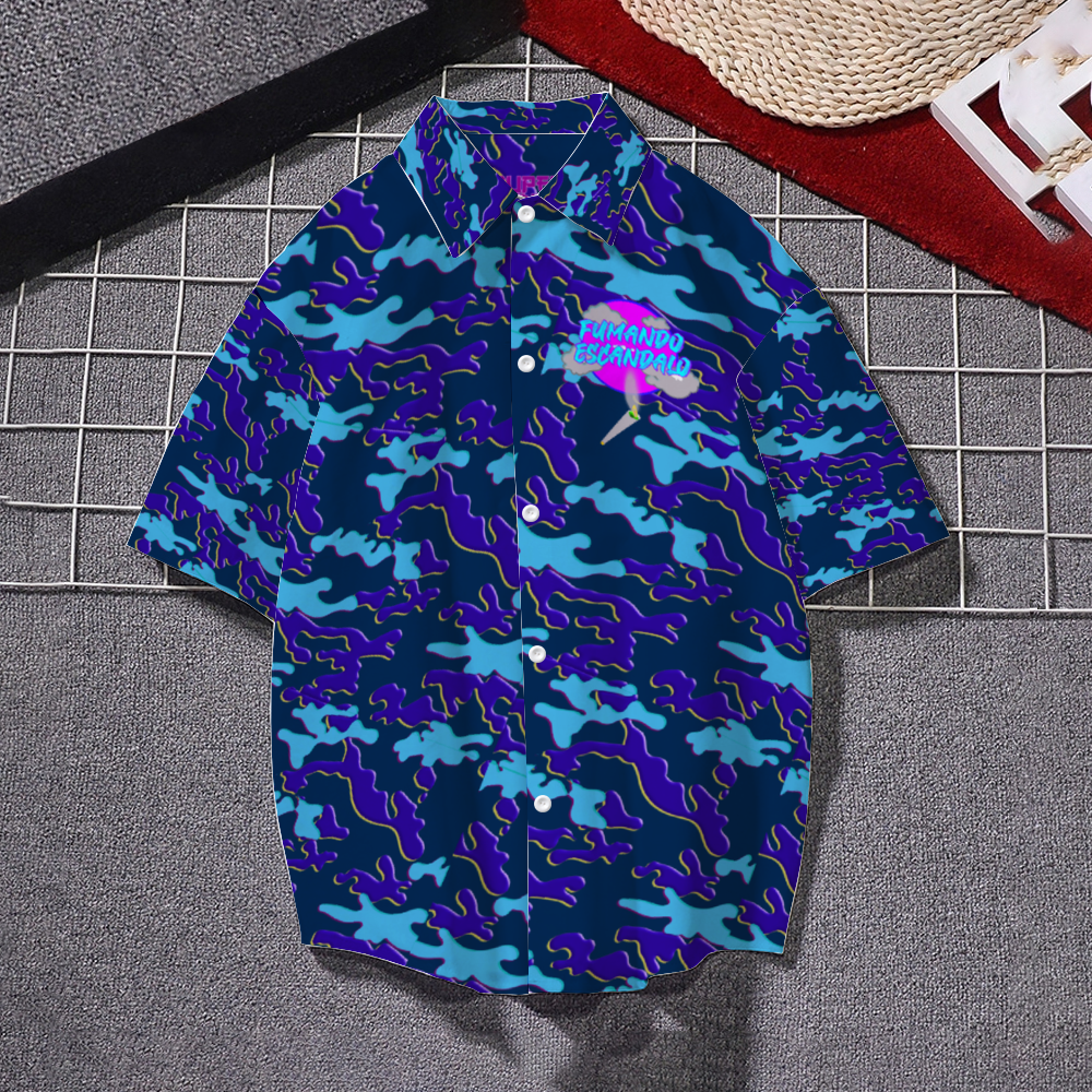 Blue Camo Fumando Escandalo Short Sleeves Shirt Unisex Shirts