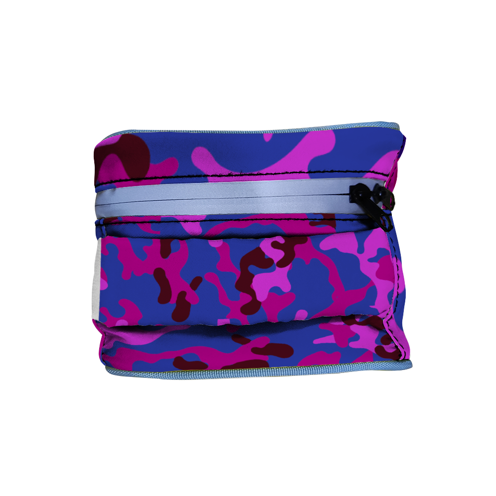 Double Trouble Purple Camo Combination Lock Active Charcoal Cigar Bag Zipper Closure