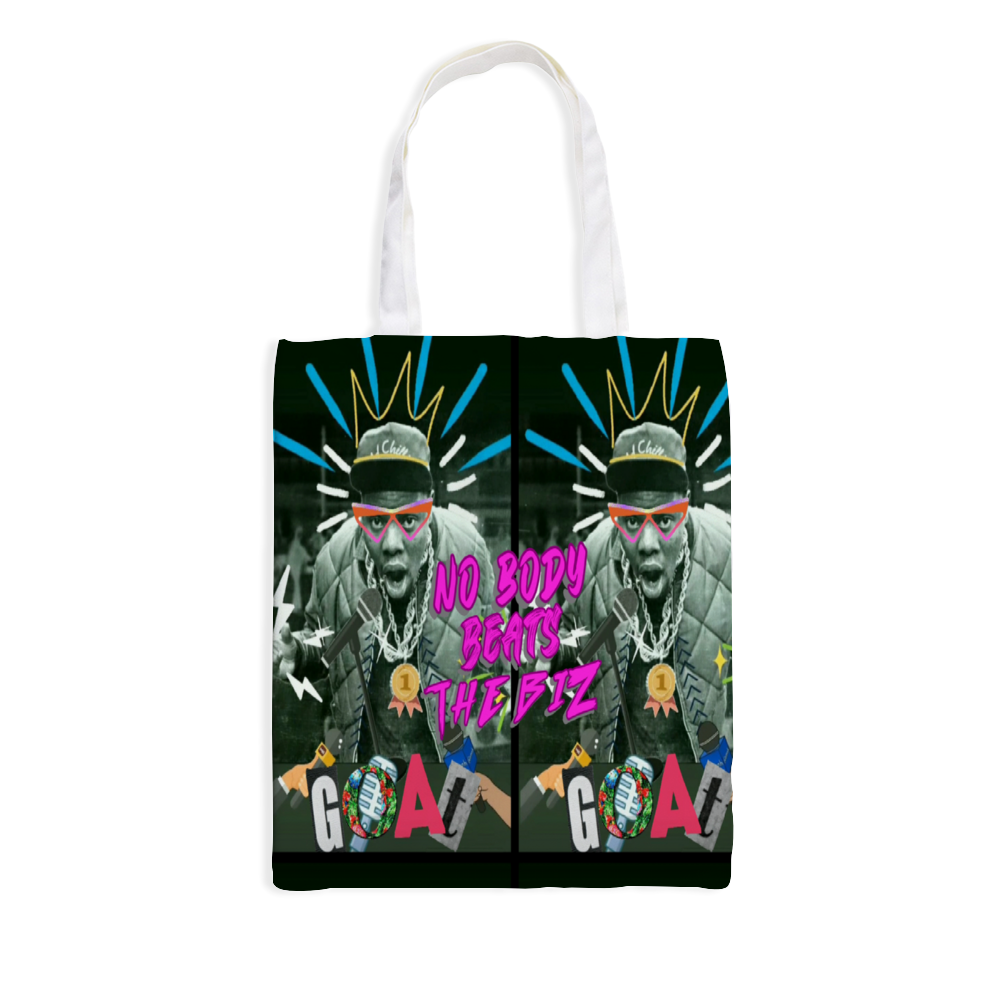 GOAT Biz Canvas Tote Bags 15" × 18" with Inner Zippered Pocket 2 sides Different Designs