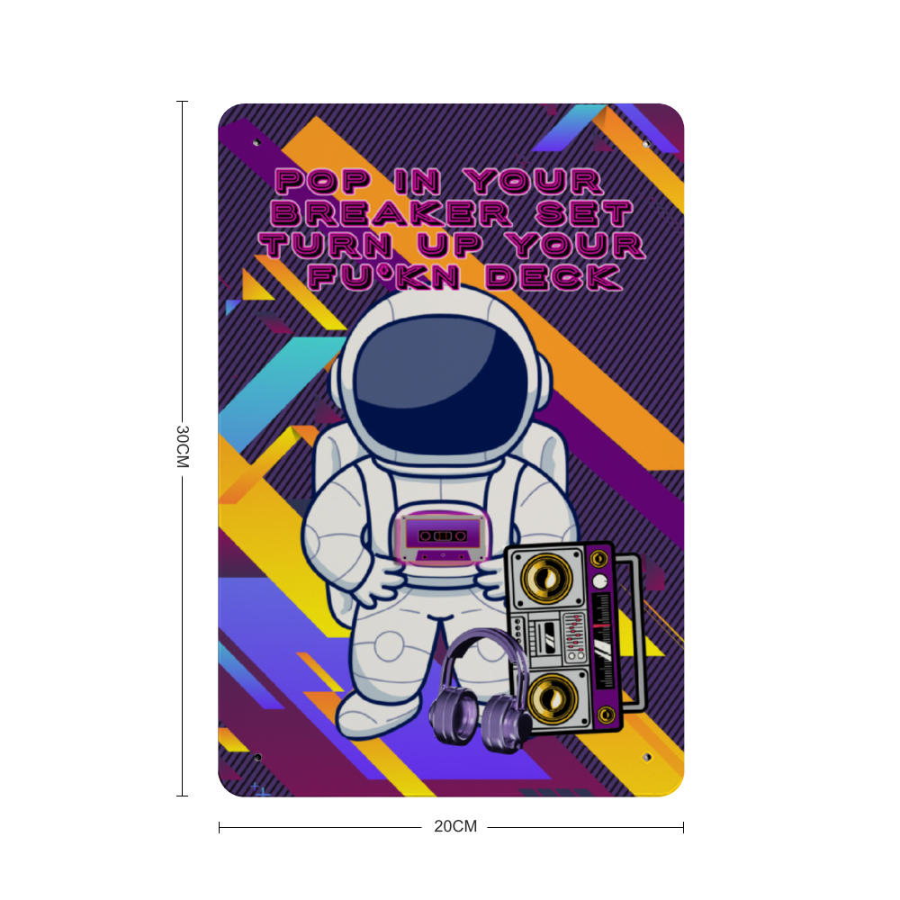Spaceman Mixtape 7.9" x 11.8" Aluminum Plaque Metal Plate