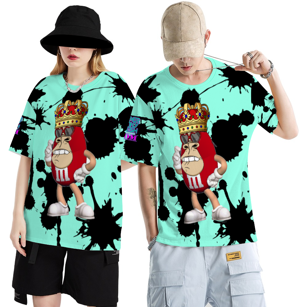 M & Ape Round-neck Summer Shirt Paint Splatter