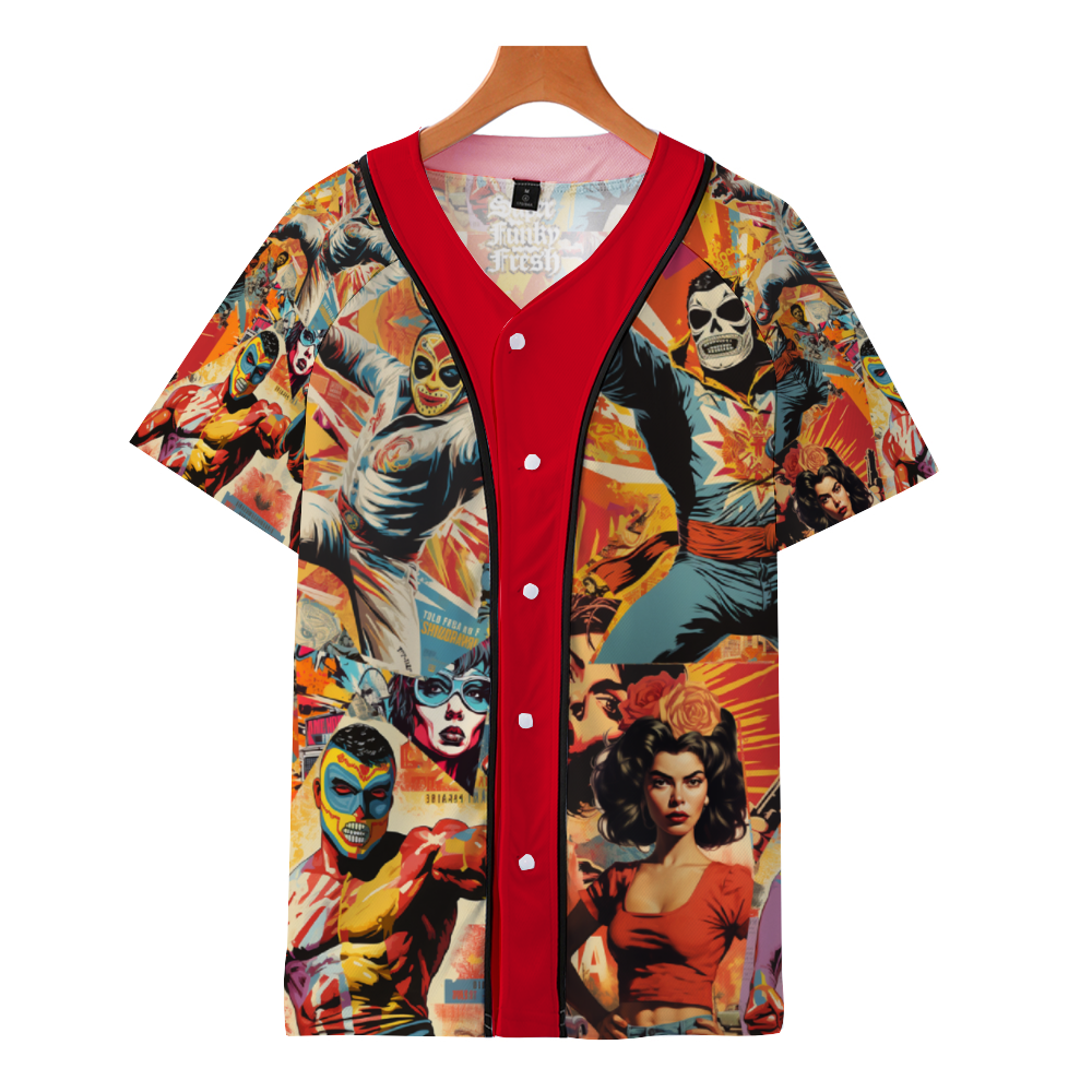 Mucha Lucha Unisex All Over Print Baseball Jersey Sports Jersey