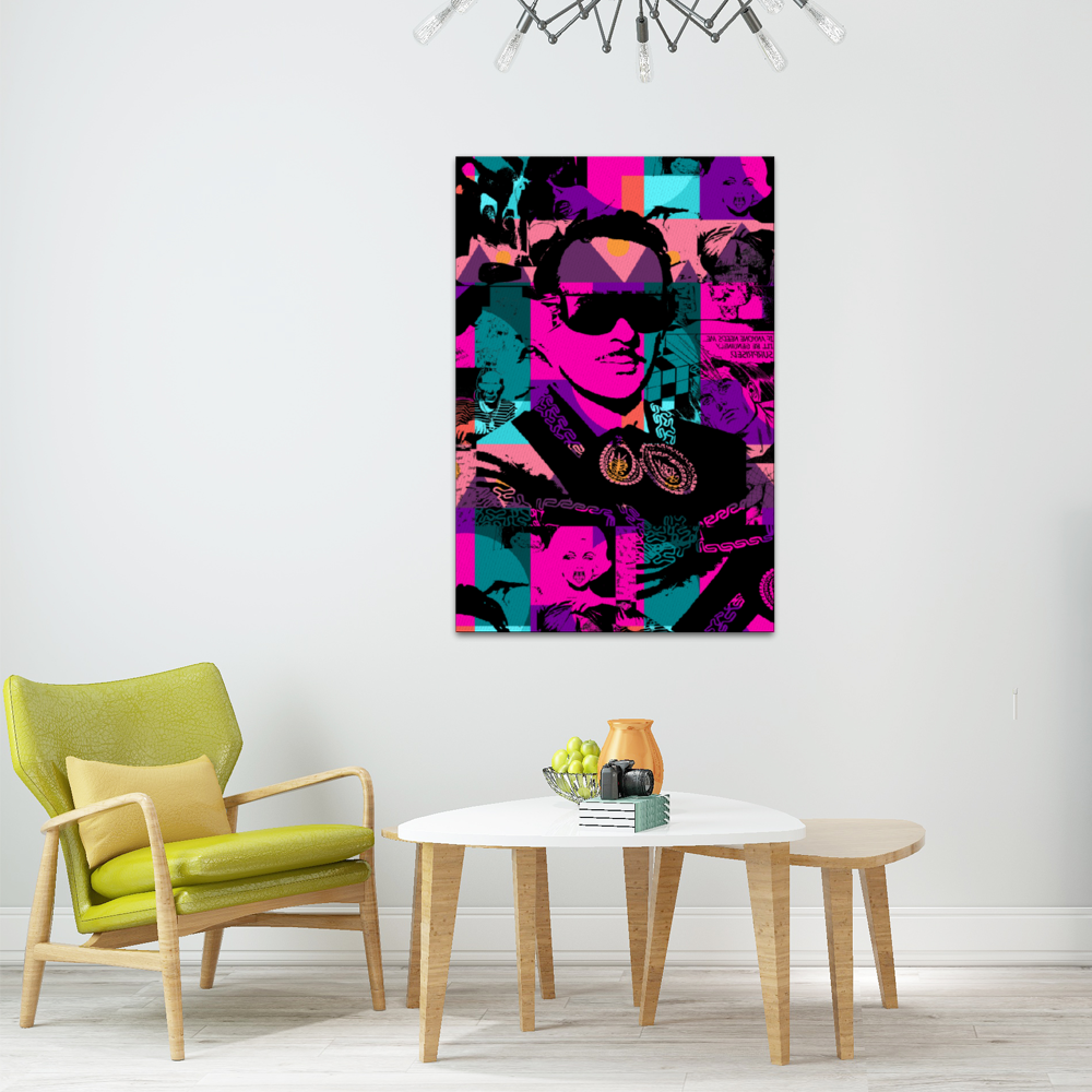 Multi Color Graffiti Inspired Wooden Inner Framed Canvas Painting 20" x 30"