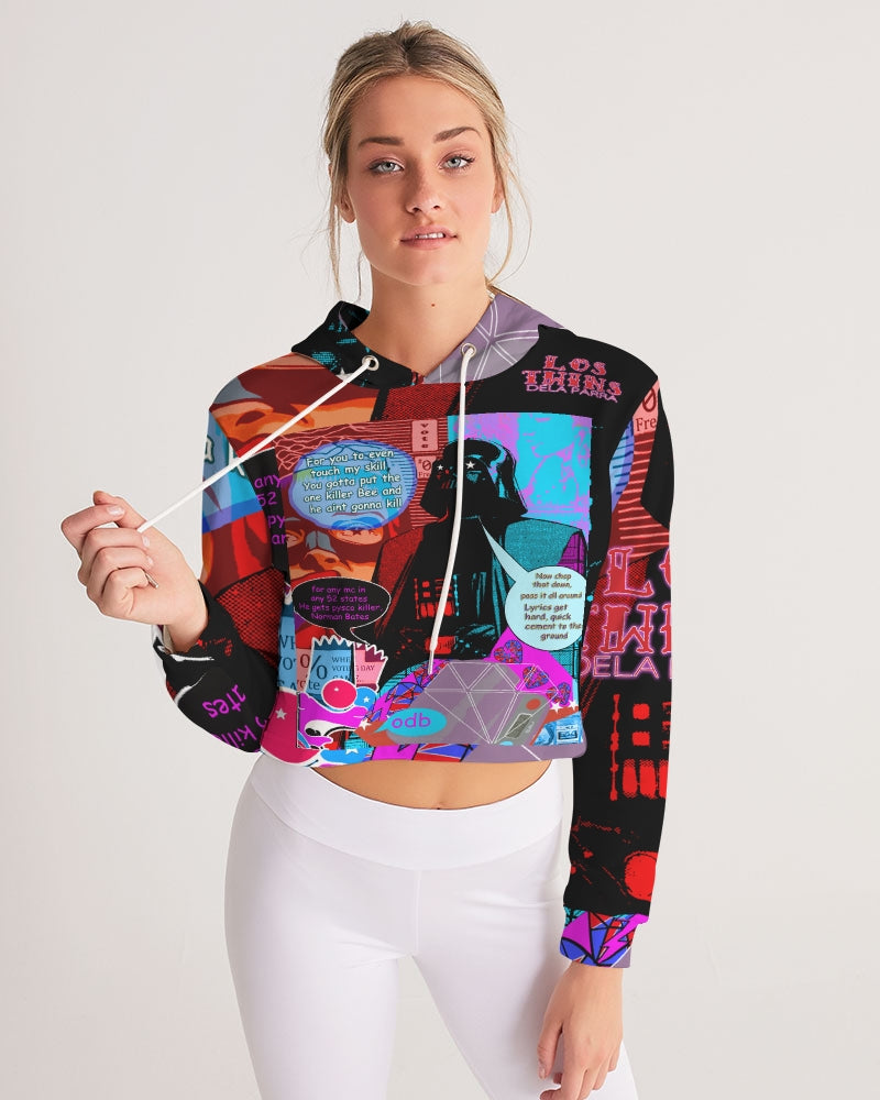 Old Dirty Darth Glitch Women's Cropped Hoodie