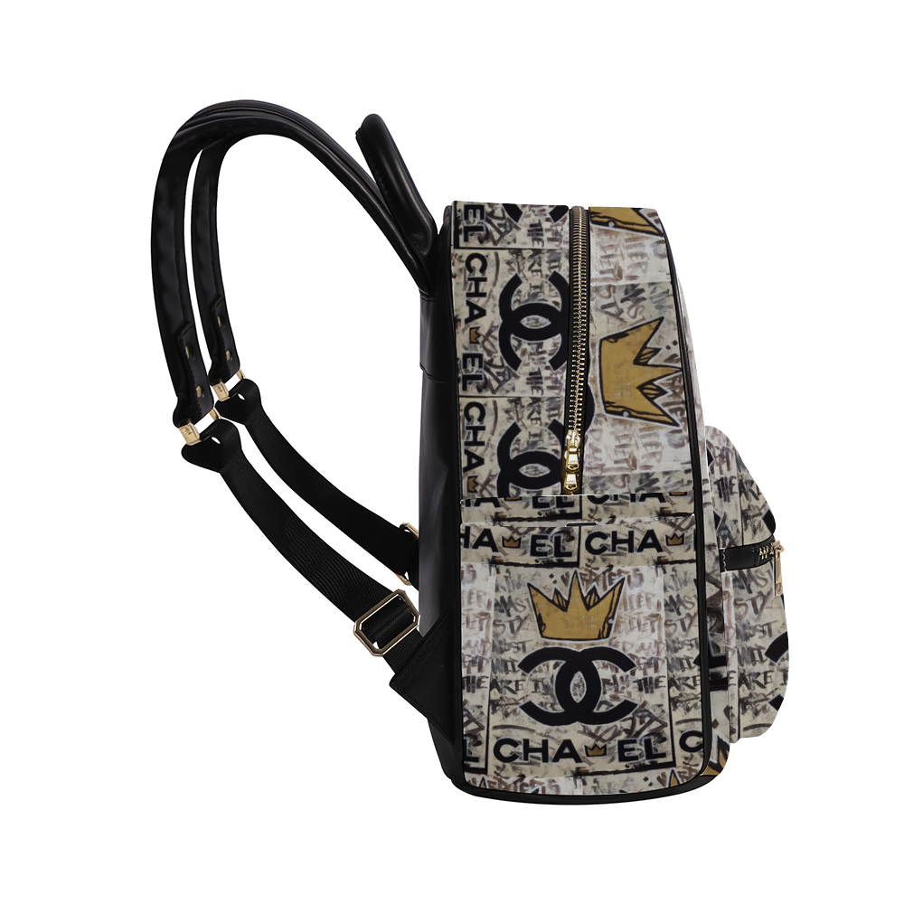 EL Cha Vegan Leather Backpack 10.6" x 7" x 12.2" Schoolbag