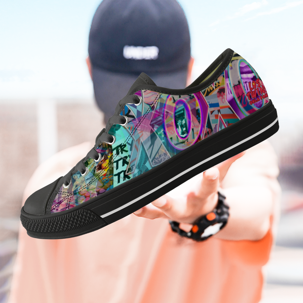 XOXO Unisex Black Low Top Canvas Shoes