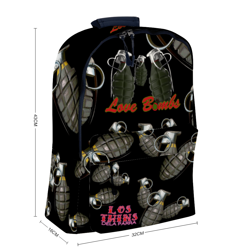 Love Bombs Full Print Backpack Travel Laptop Backpack