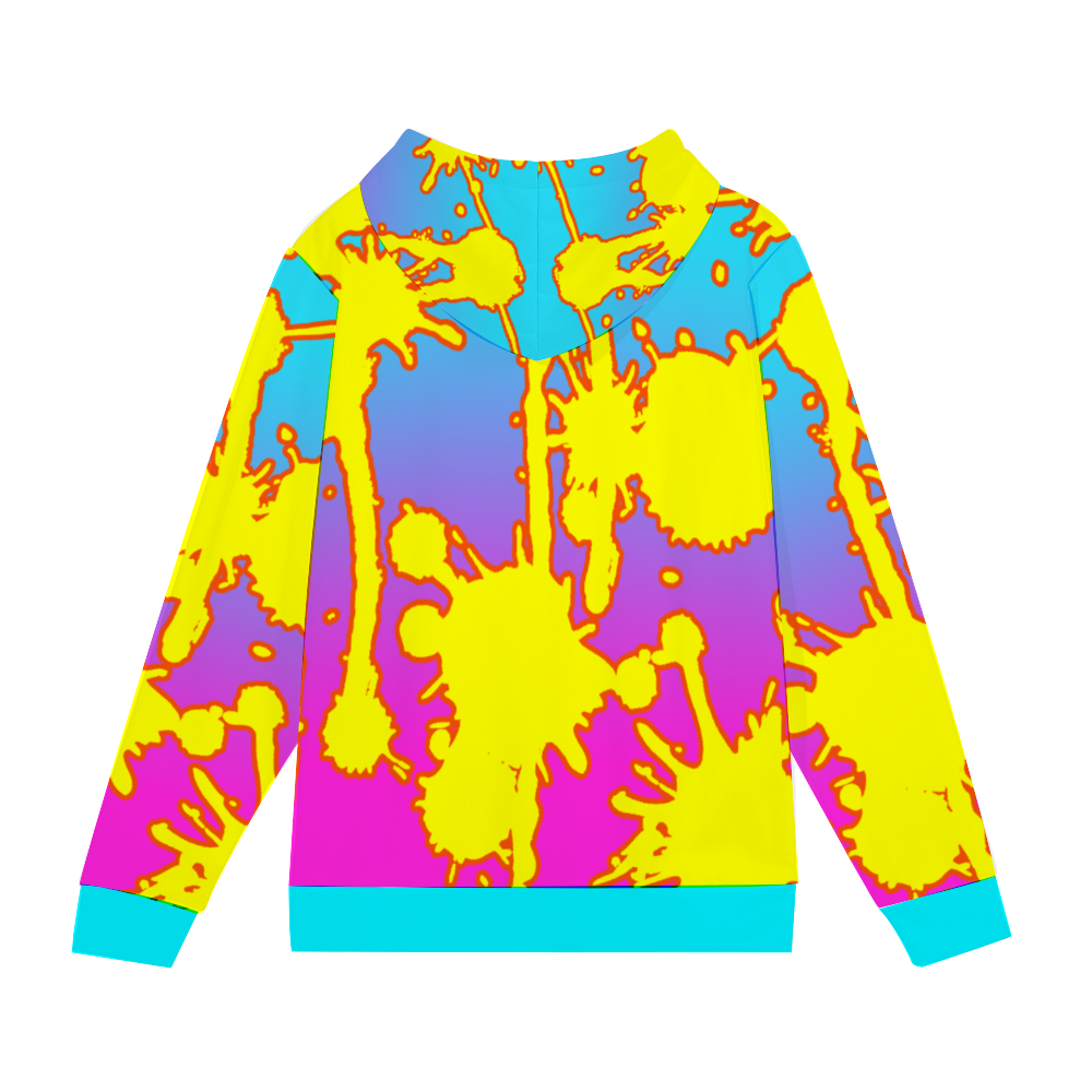 Fade Graffit Paint Full-Zip Hooded Sweatshirt