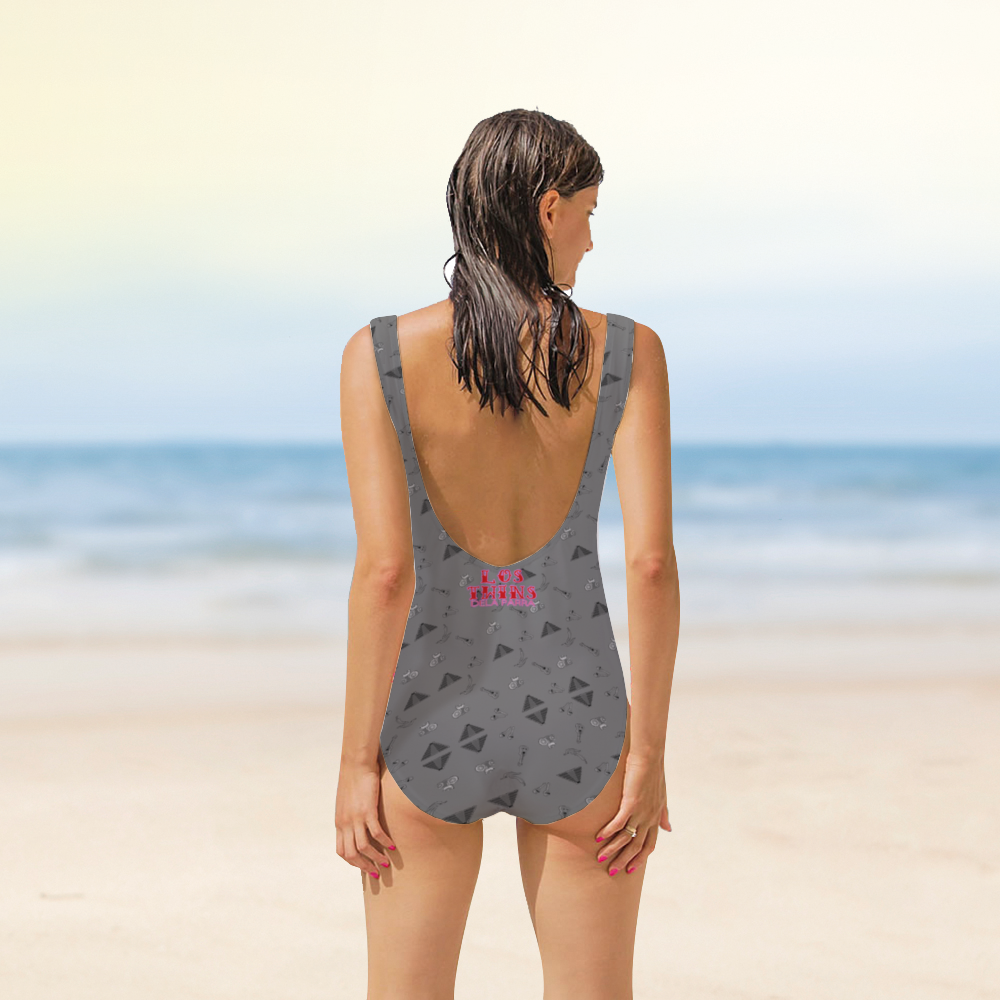 Mayan Gray One Piece Tank Swimsuit