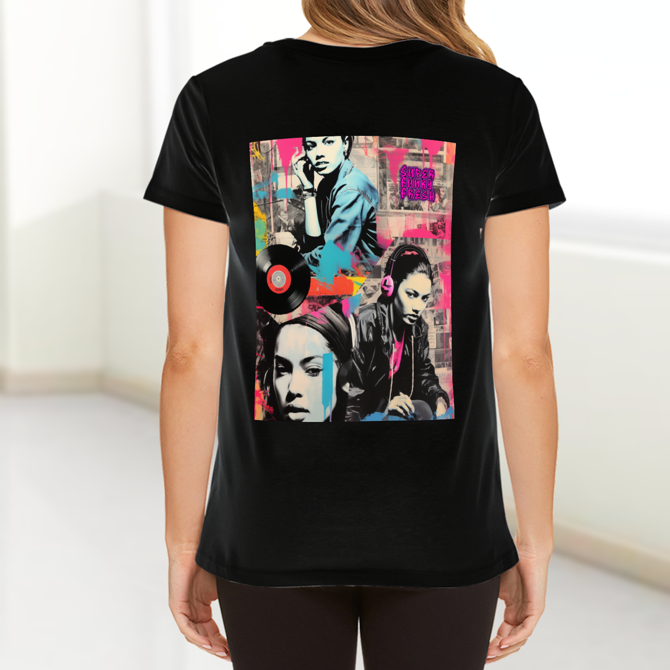 News Print Pink Ladies T-Shirt Front and Back Print DTG | Gildan HA00