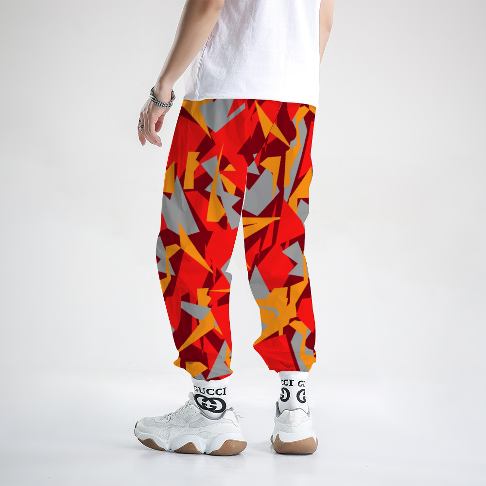 Digital Camo on Maroon Casual Jogger Pants