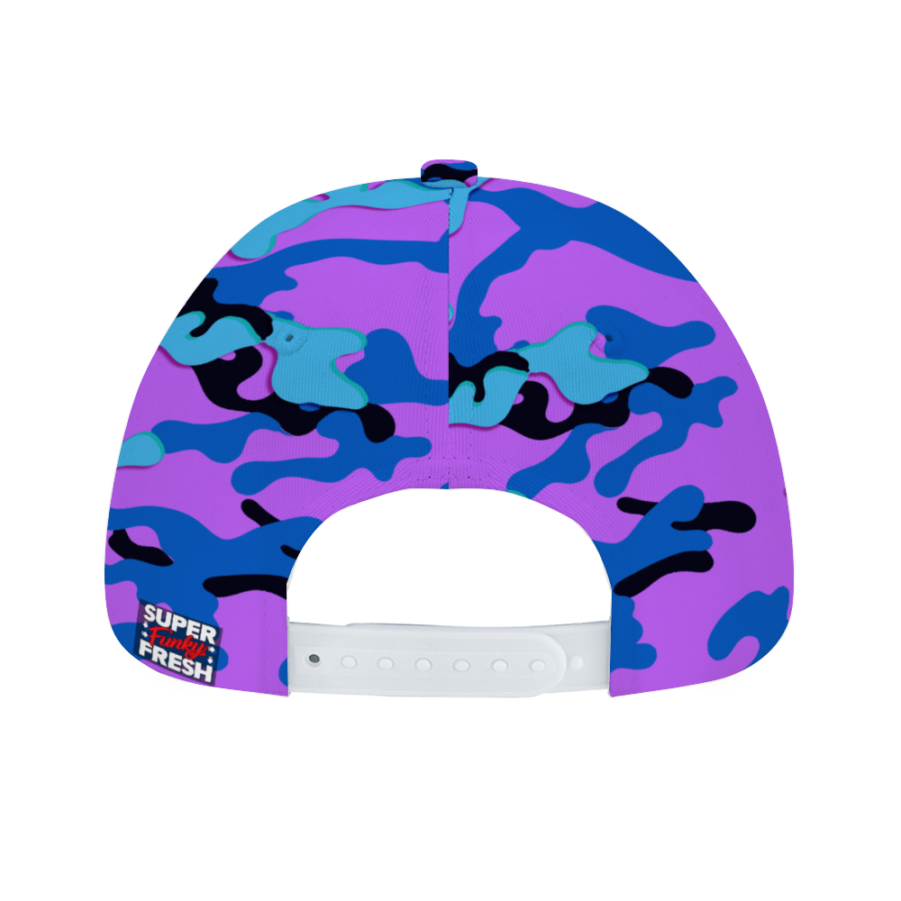 Blue and Pink Super Funky Fresh Camo Unisex Adjustable Curved Bill Baseball Hat