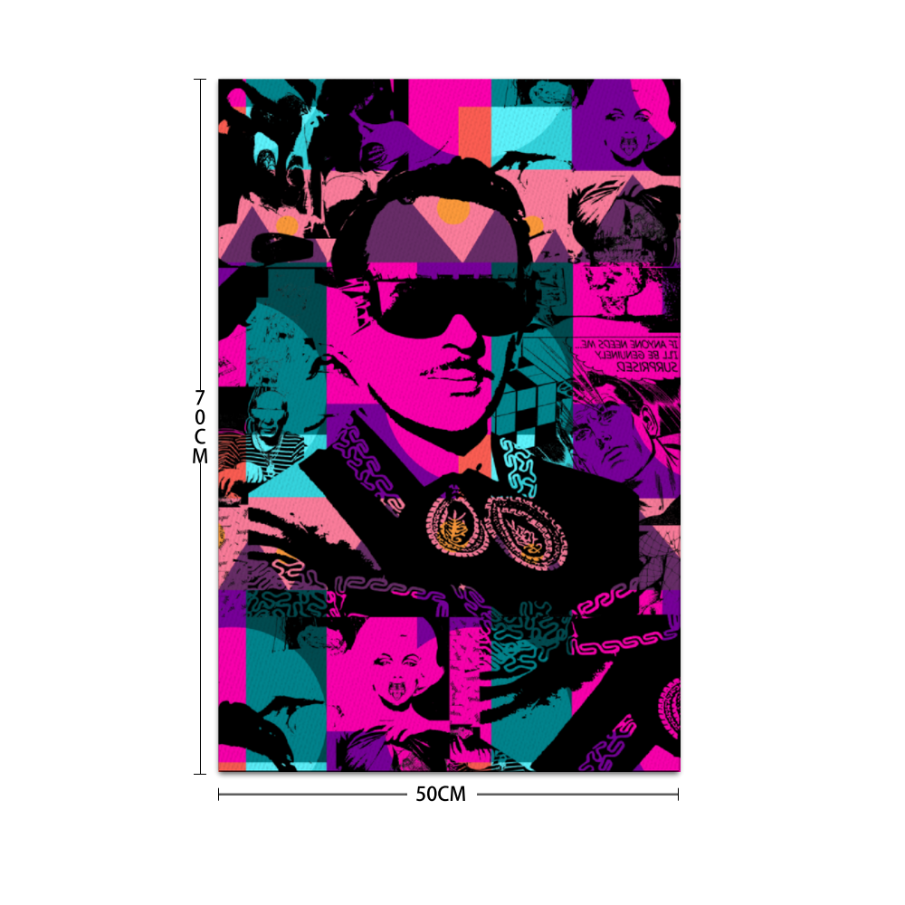 Multi Color Graffiti Inspired Wooden Inner Framed Canvas Painting 20" x 30"