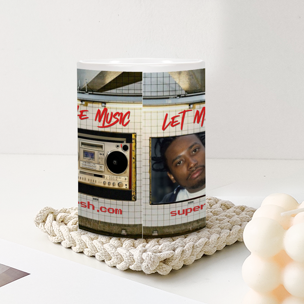 Let Me Pick The Music ODB 11 Oz White Ceramic Coffee Mug 2 Sides Different Designs