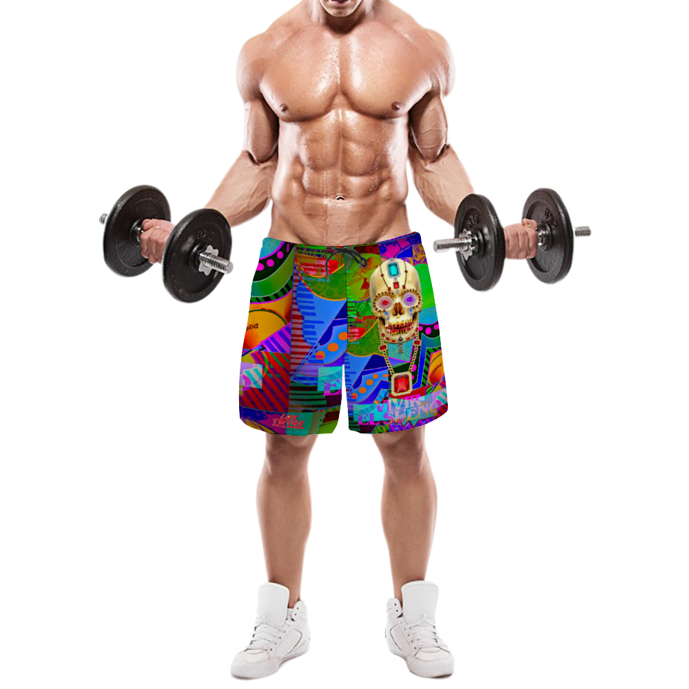 Vivir EL Sueno All Over Print Men's Quick Drying Swim Trunks Beach Shorts with Mesh Lining