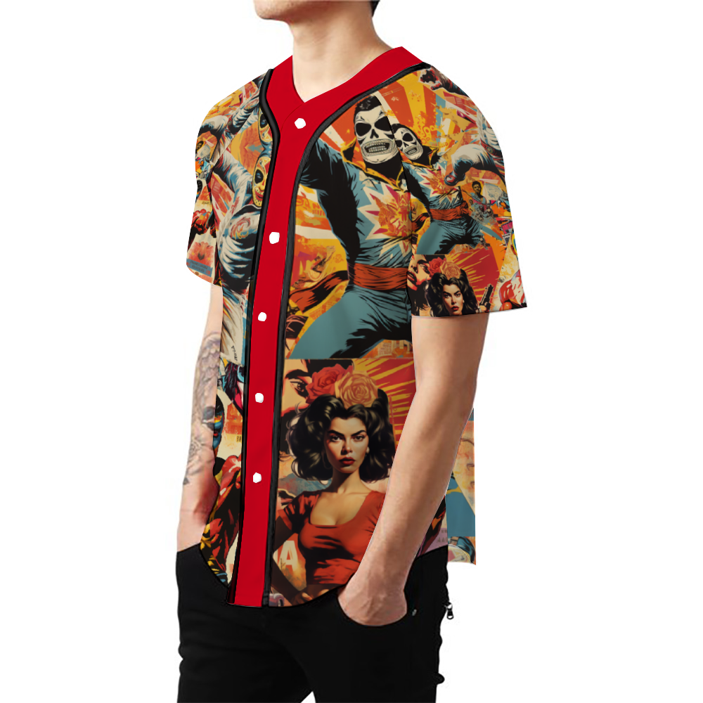 Mucha Lucha Unisex All Over Print Baseball Jersey Sports Jersey