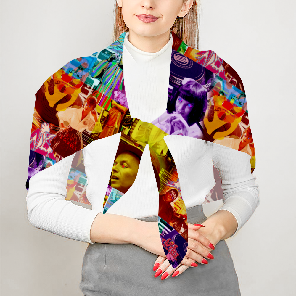Gansters Ball Silk-liked Scarf 36" x 36" Thin Satin Shawl