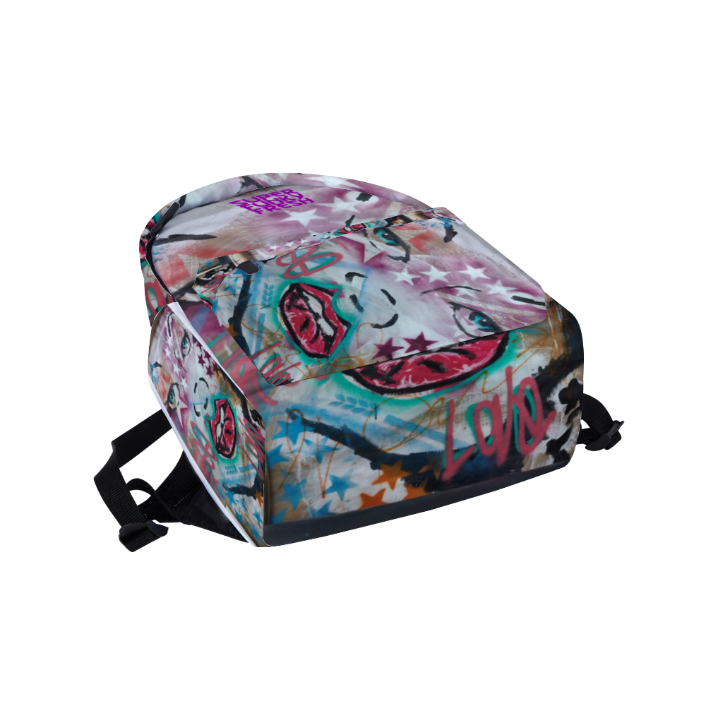 Love Letters Zippered Travel Backpack 14" x 18" x 4" Schoolbag