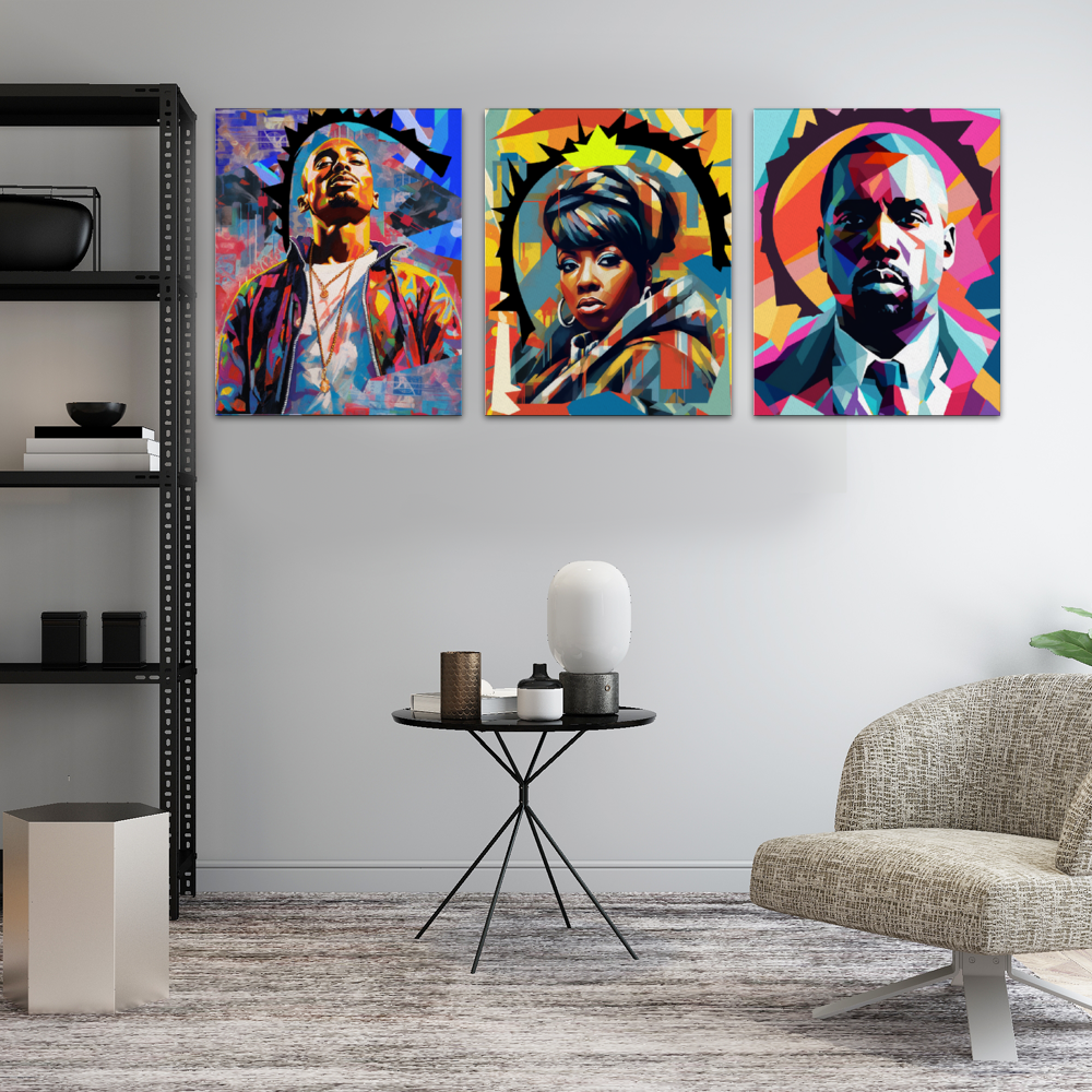 Kings and Queens 3 Piece Framed Canvas Painting Set