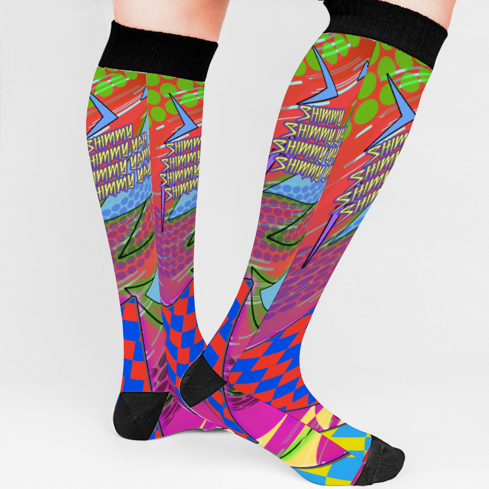 Shimmy Shimmy Over-calf Polyester Socks