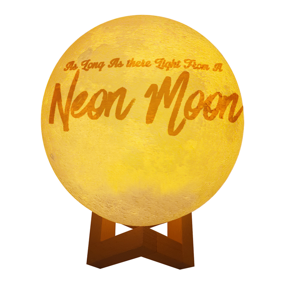 Neon Moon Dual-Color 3D Printing Lunar Lamp