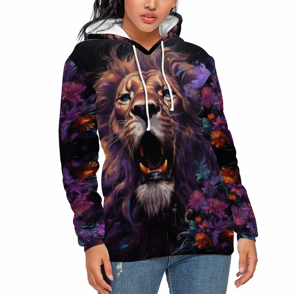 King of The Jungle Hoodies Unisex All Over Print Plush Hoodies with Pockets
