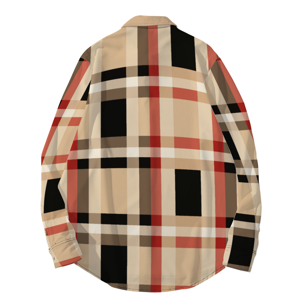 Spring Plaid Long Sleeve Unisex Shirts Button Up
