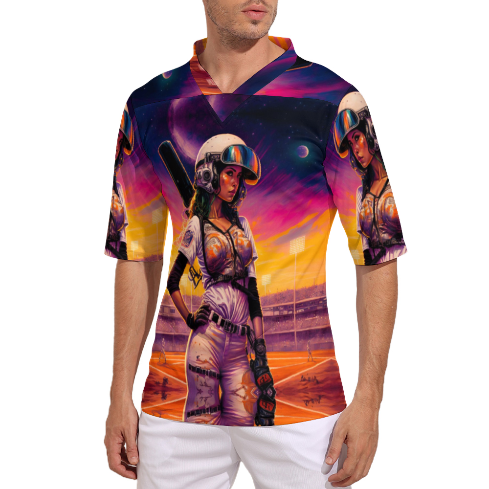 Ladies Baseball Player Rugby Jersey