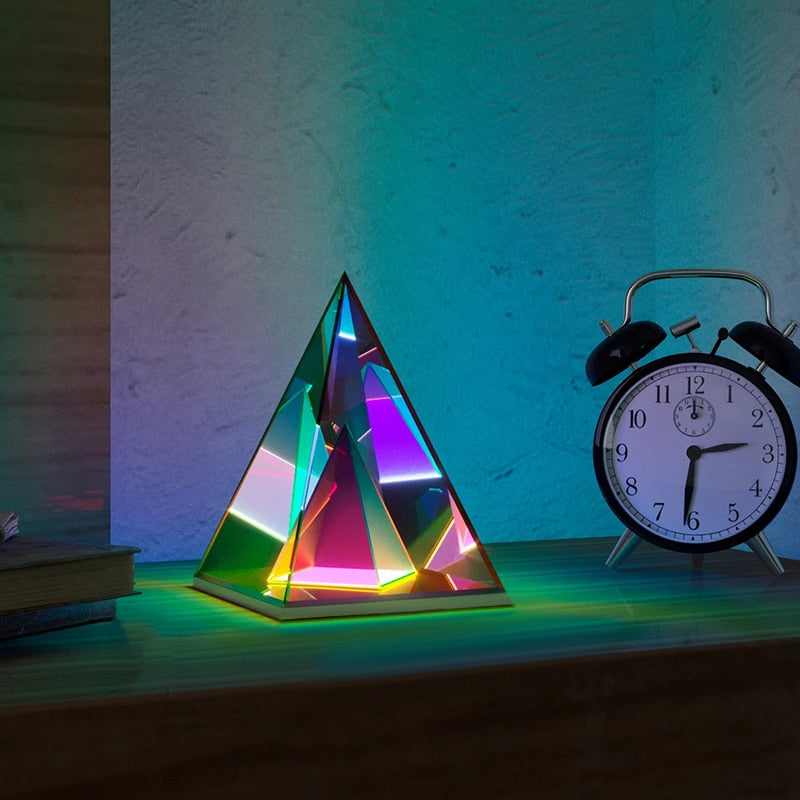 Super Funky Fresh Table Lamp RGB Acrylic Triangle