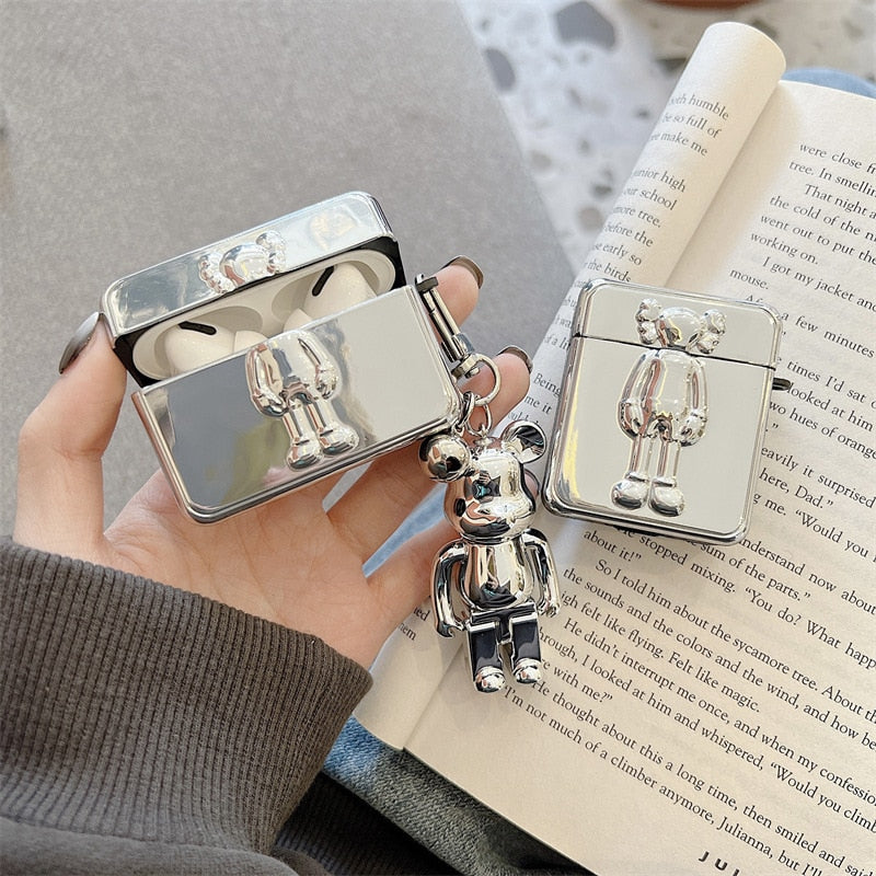 Fashion Bear Gold Silver Blue 2021 AirPods 3 Case Apple AirPods 2 Case Cover AirPods Pro Case IPhone Earphone Accessories