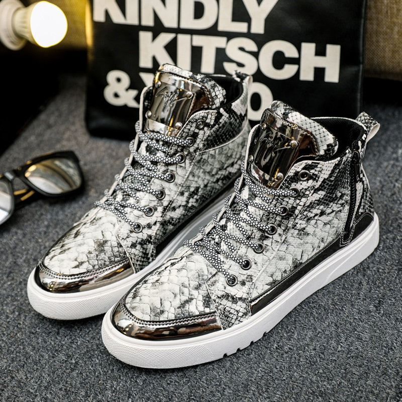 Men Zipper Flat Casual Sneakers Shoes Men Designer