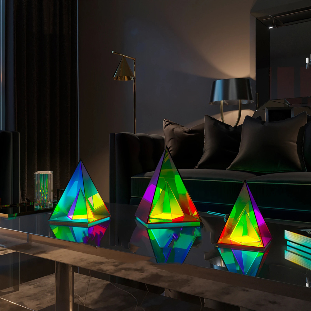 Super Funky Fresh Table Lamp RGB Acrylic Triangle