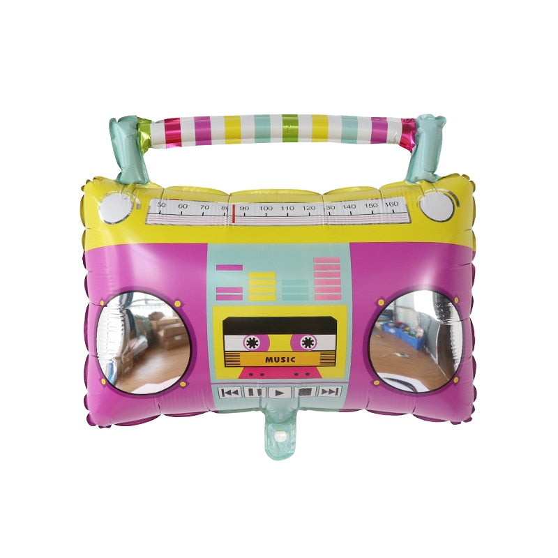 119pcs Back to 80s 90s Theme Balloon Garland Arch Disco 4D Radio Balloons Retro Party Decorations Hip Hop Rock Photo Props