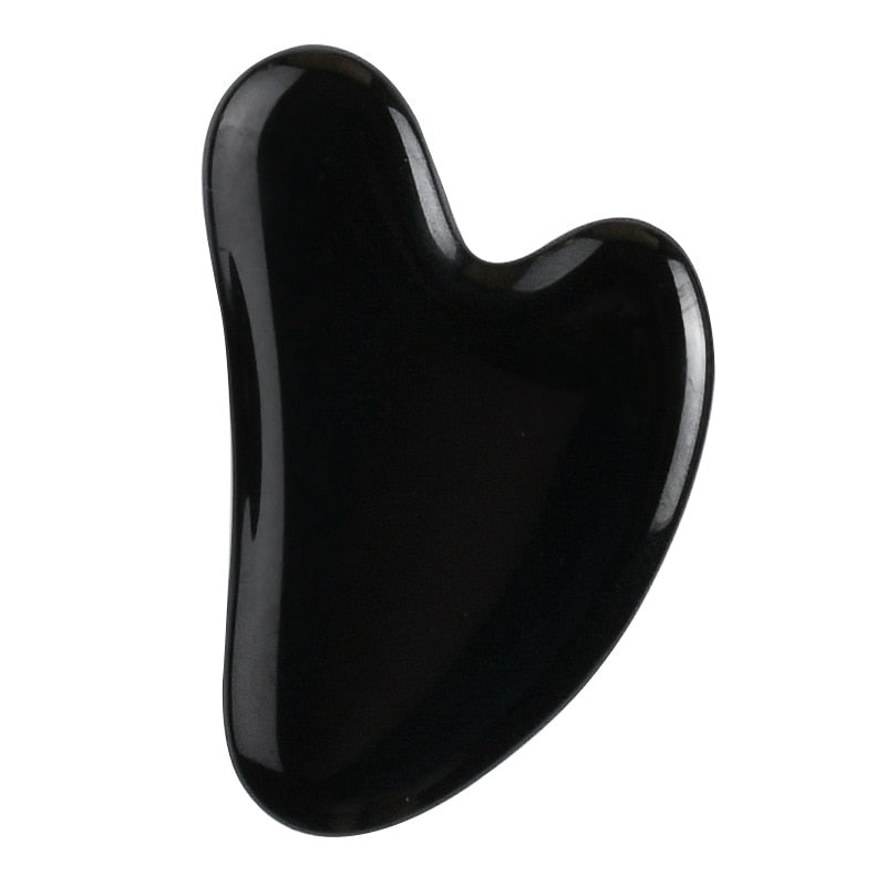 Natural Stone Guasha Massage Gouache Scraper For Face Jade Roller Massager Set Black Obsidian Gua Sha Board Facial SkinCare Tool