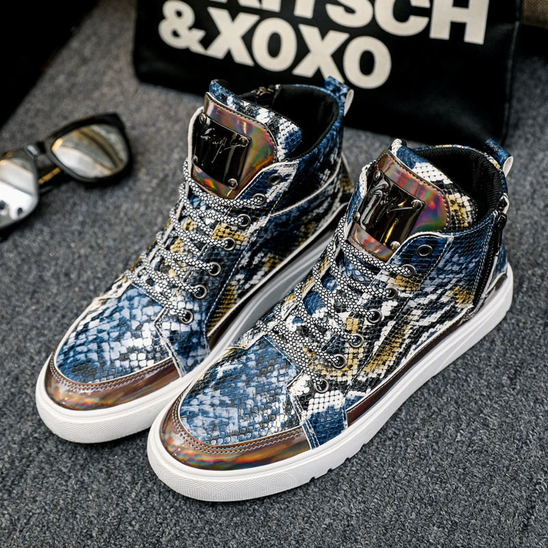 Men Zipper Flat Casual Sneakers Shoes Men Designer