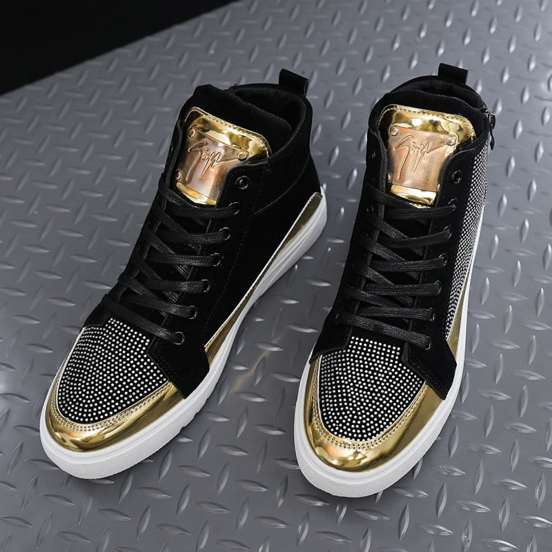 Men Zipper Flat Casual Sneakers Shoes Men Designer