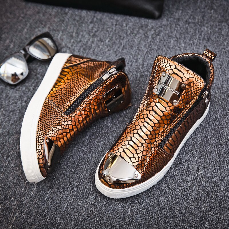 Men Zipper Flat Casual Sneakers Shoes Men Designer
