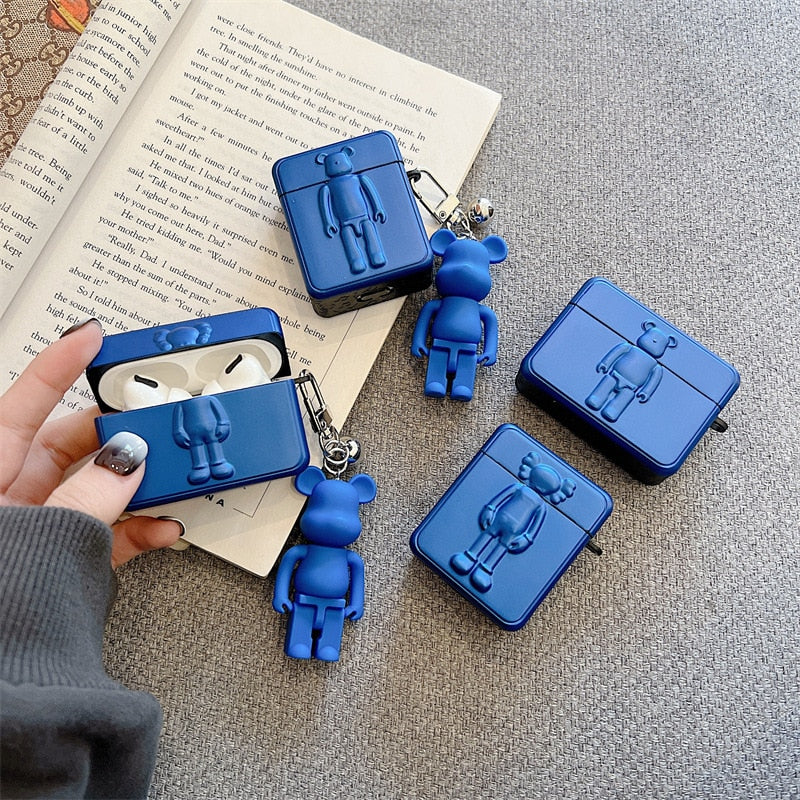 Fashion Bear Gold Silver Blue 2021 AirPods 3 Case Apple AirPods 2 Case Cover AirPods Pro Case IPhone Earphone Accessories