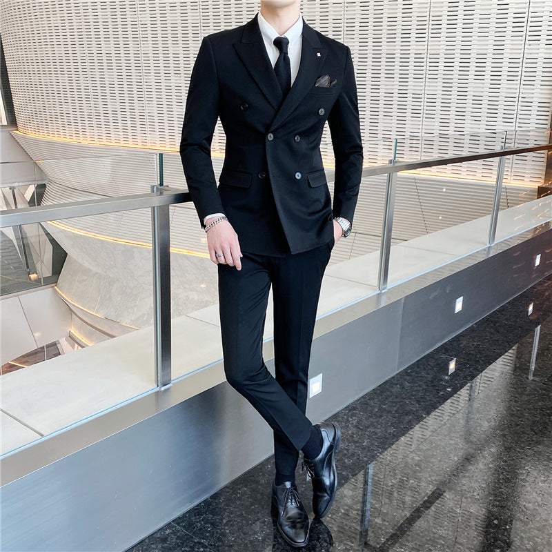 Double Button Spring busines Suit double buckle suit three-piece set