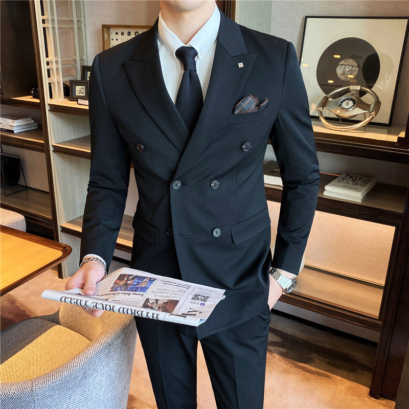 Double Button Spring busines Suit double buckle suit three-piece set