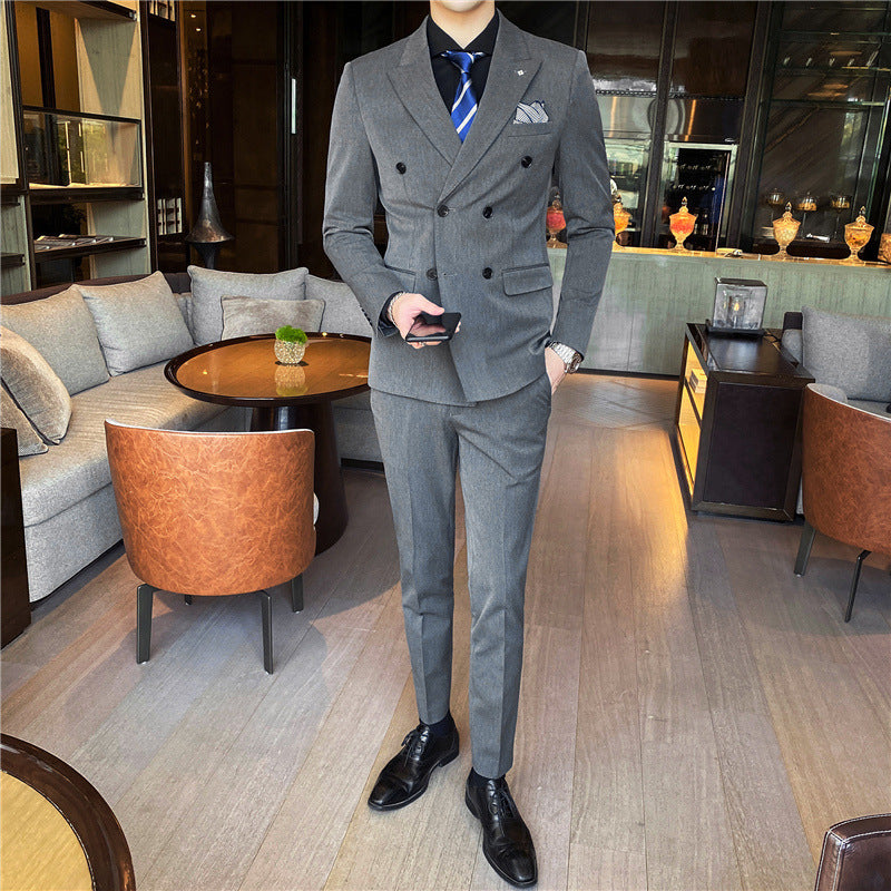 Double Button Spring busines Suit double buckle suit three-piece set