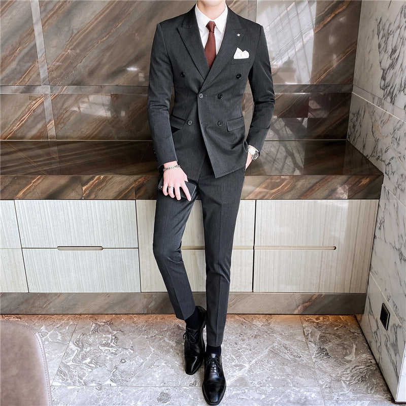 Double Button Spring busines Suit double buckle suit three-piece set