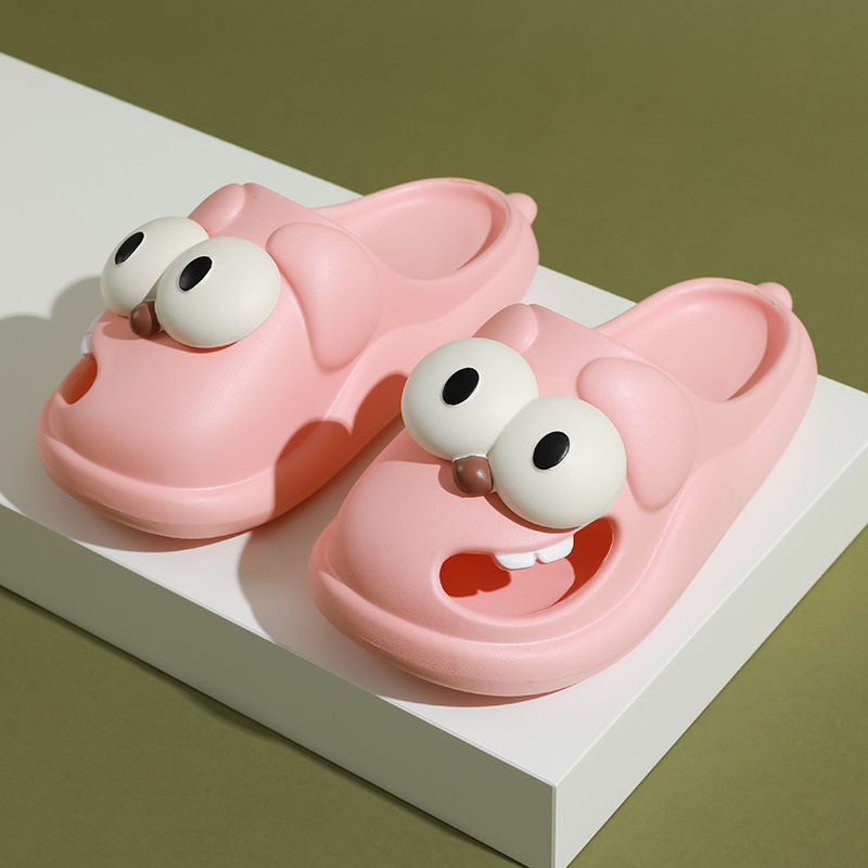 Cartoon big-eyed dog slippers Baotou slippers
