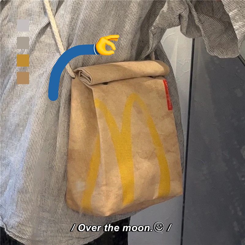 McDonald's schoolbag paper bag backpack women's backpack