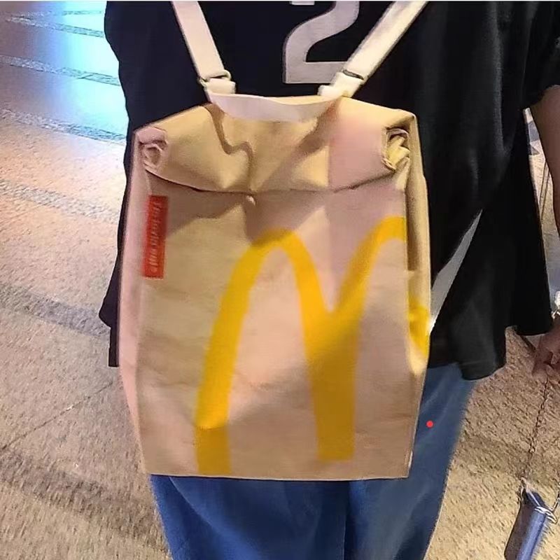 McDonald's schoolbag paper bag backpack women's backpack